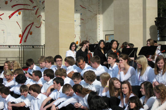 After concert at American Cemetery in Coleville