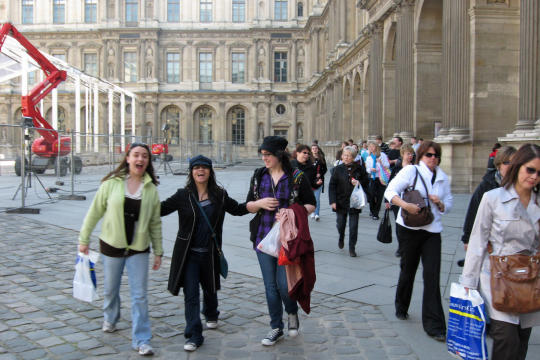 Walking to Louvre in Paris