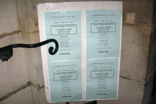 Poster at Saint Roch in Paris